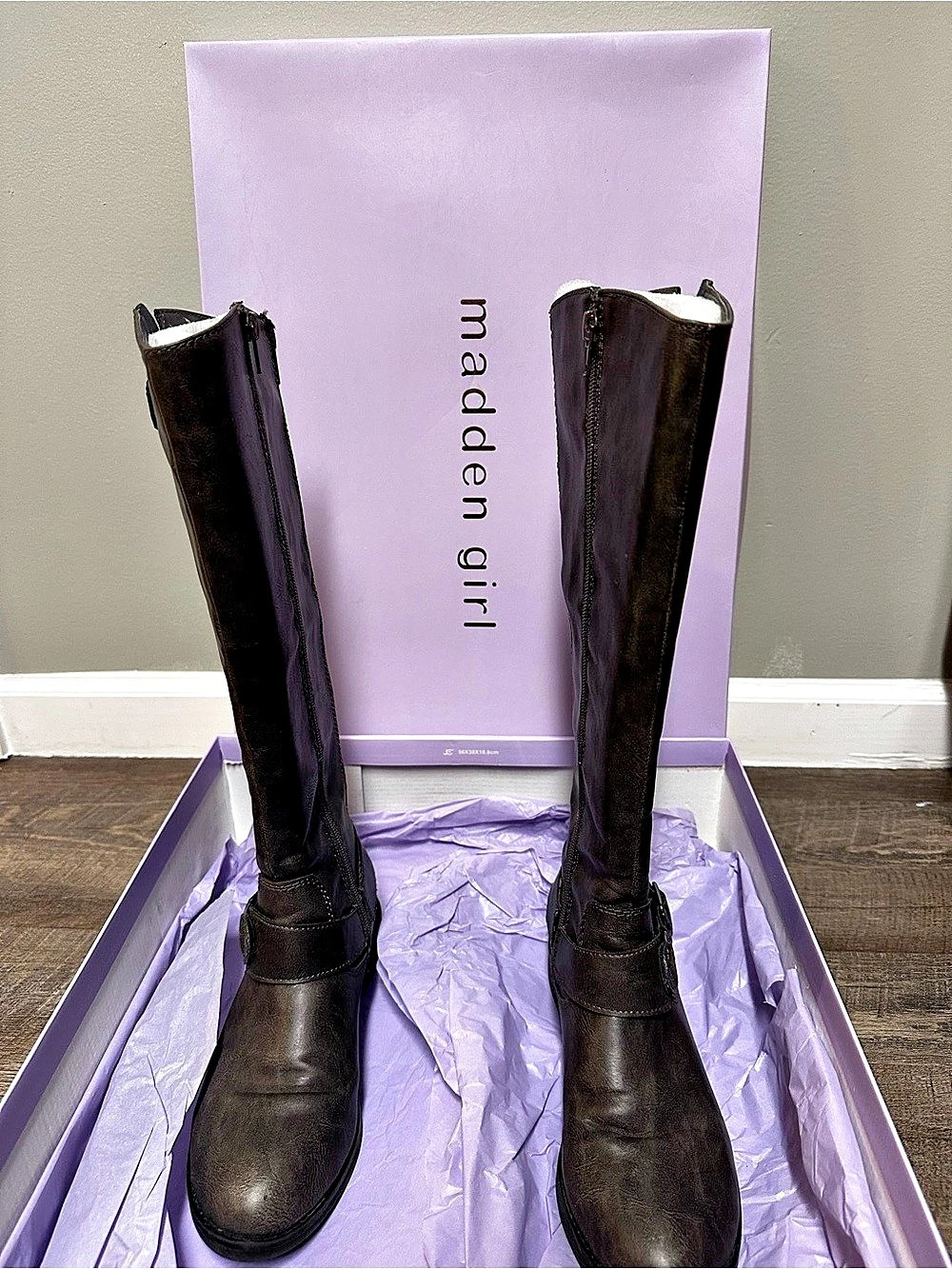 Madden girl Tall Buckle Boots Black